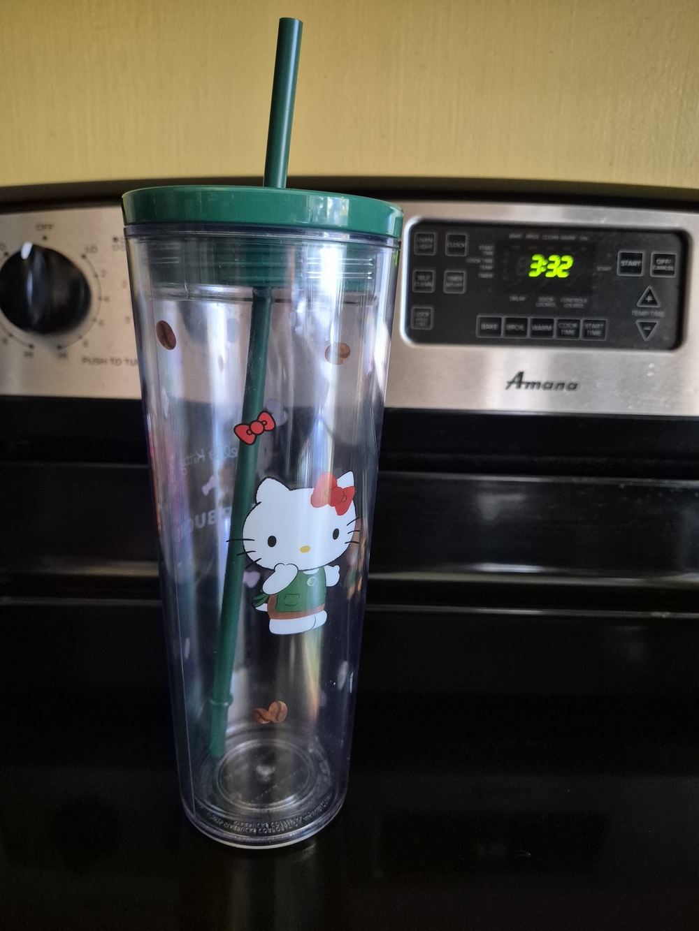 2026 Hello Kitty x Starbucks Clear Tumbler with Green Lid & Straw
